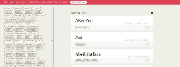 Font Library - โครงการโอเพ่นซอร์สเพื่อแท็กและจัดระเบียบ Google Fonts
