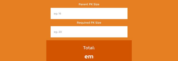 px-em - Un calculateur PX à EM - Petite application minuscule basée sur le Web