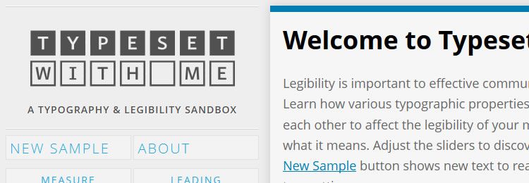 typesetwith.me - แอพขนาดเล็กบนเว็บ