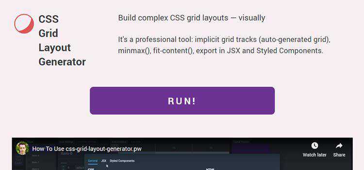 Generator CSS Grid Layout