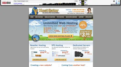 Веб-сайт HostGator 2012 г.