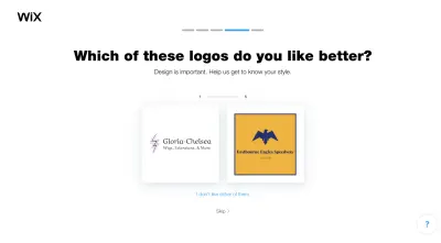 Анкета Wix Logo Maker — предпочтения в дизайне логотипа