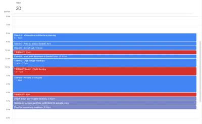 Exemplu de blocare a timpului Google Calendar