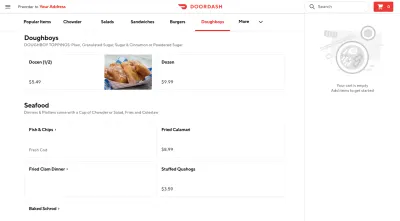 Pedidos on-line DoorDash para IGGY's