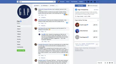 Реакция Gap на Facebook во время COVID-19