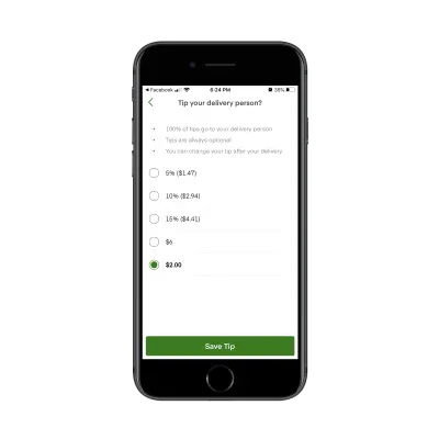 Настройка подсказки доставки Instacart