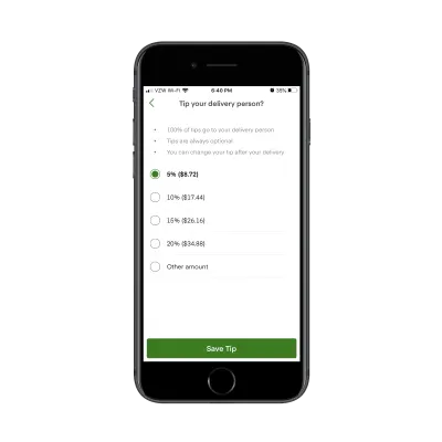 Пользователи Instacart могут настроить подсказку о доставке для крупных заказов.