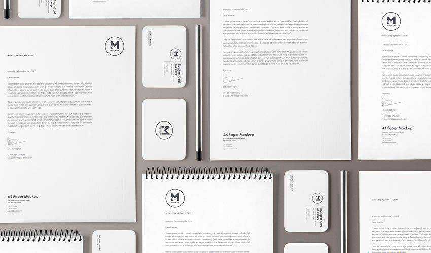 Alat Tulis Mockup Set PSD PSD Photoshop Gratis