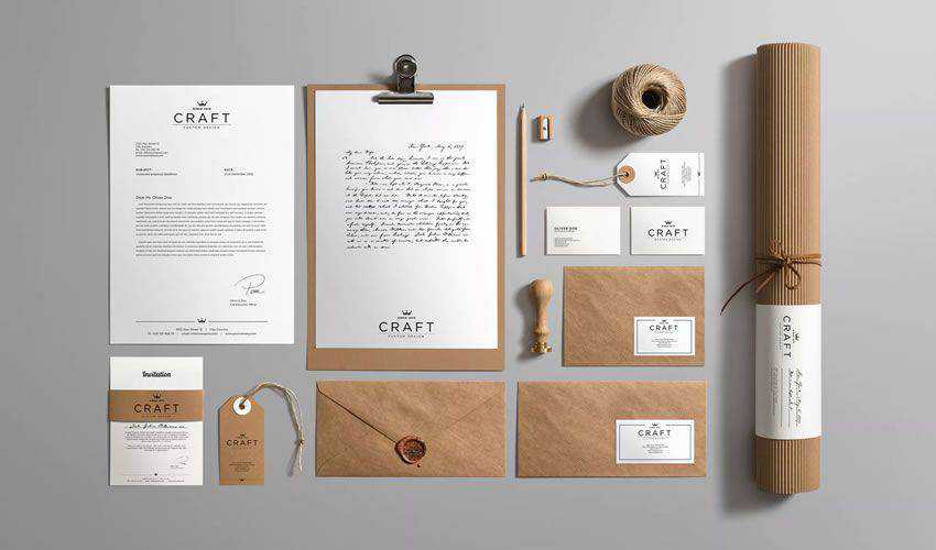 Craft Branding Mockup PSD Photoshop ฟรี