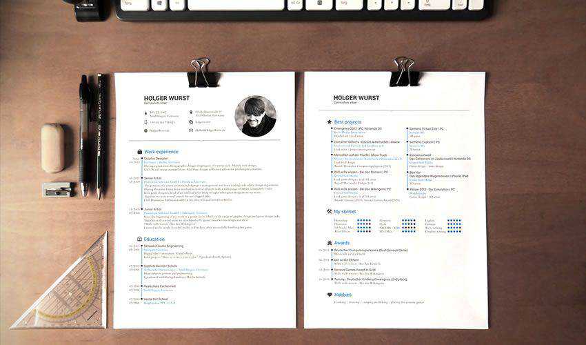 Modello di CV Mockup PSD Photoshop gratuito