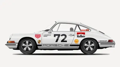 Ostatnia ilustracja Porsche 911, którą stworzymy w tym samouczku.