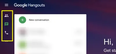 Google Hangouts 主要导航设计 - 仅图标