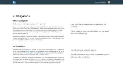 Acordul utilizatorului LinkedIn - traducere legală în vorbire simplă