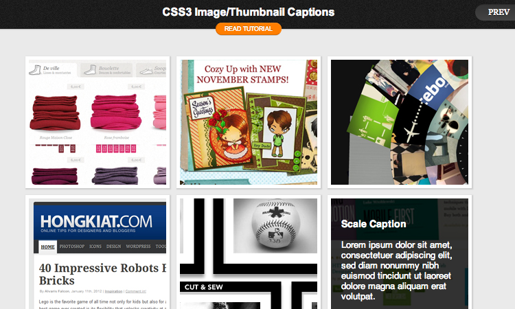 hongkiat Bildunterschriften Vorschau-Demo-Tutorial mit CSS3