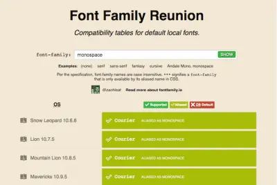 Font Family Reunion