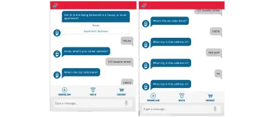 Chatbot [Dom]: Am înțeles! Acesta este livrat la o casă sau la un apartament? Eu: Casa. Dom: Grozav. Care este adresa ta? Eu: 123 Sesame Street. Dom: Care este codul poștal acolo? Eu: 10010. Dom: În ce oraș este adresa? Eu: New York. Dom: În ce oraș este adresa? Eu: NY. Dom: În ce oraș este adresa?