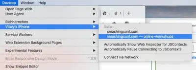 Panoul „Audit” al Safari DevTools, cu o serie de teste automate mici