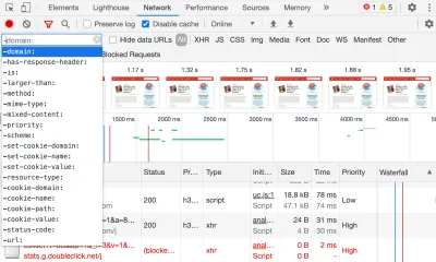 Examples of commands for filtering