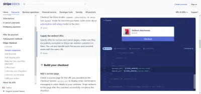 Strona z dokumentacją Stripe