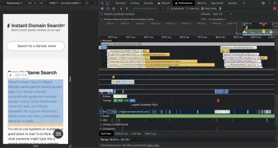 Screenshot des Leistungsbereichs in Chrome DevTools