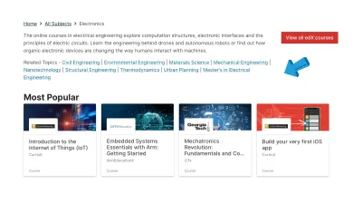 página edX para cursos de electrónica