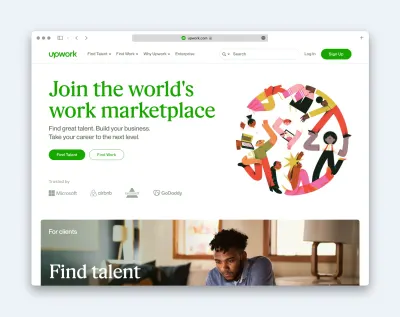 Captură de ecran pentru site-ul web Upwork