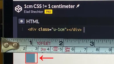 Vergleich eines CSS-Zentimeters mit einem physischen Zentimeter unter Verwendung eines Bandes auf einem 13-Zoll-MacBook-Bildschirm