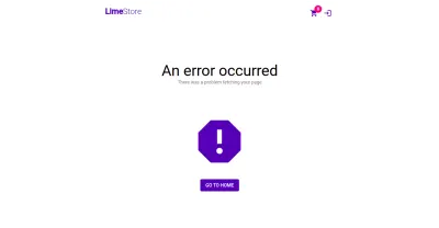 Screenshot of error page