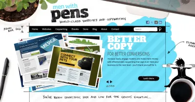 O captură de ecran a site-ului Web Mens With Pens