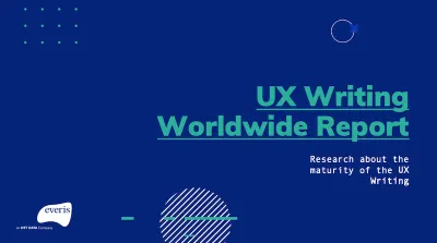 UX Writing Report Worldwide