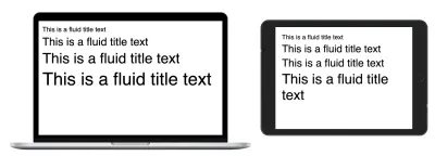 Dans cet exemple, nous définissons quatre valeurs de typographie fluide avec des limites différentes et la même taille préférée de 4vw. Bien que le résultat à gauche semble cohérent, le dimensionnement fluide (à droite) est incohérent sur certaines largeurs de fenêtre car le changement se produit à différentes largeurs de fenêtre.