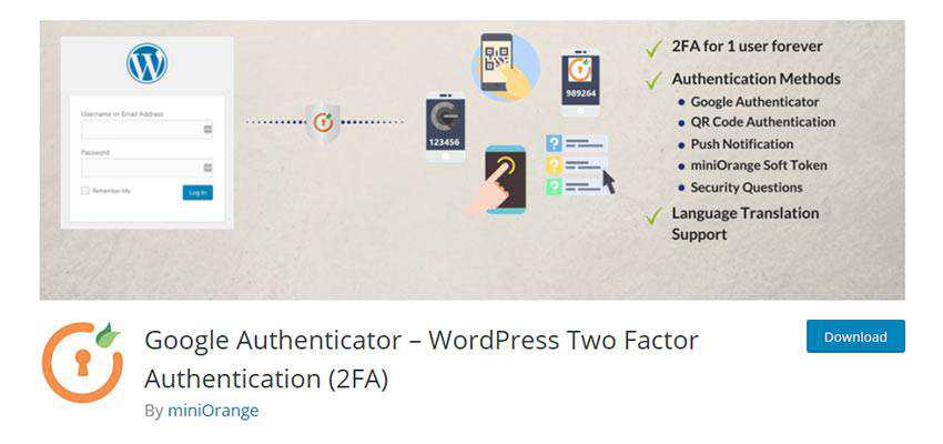 Google Authenticator - Autenticación de dos factores de WordPress (2FA)