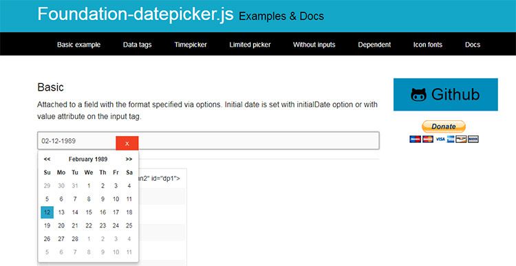 ปลั๊กอิน datepicker รากฐาน