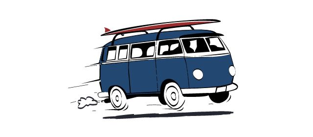 surfer vector set vintage surf elementos retro etiqueta Freelance Mental Drive