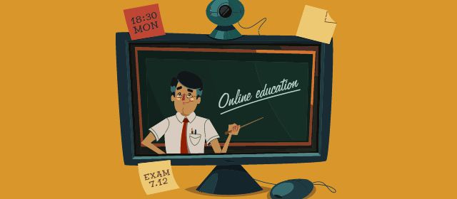 Ilustracja wektorowa edukacji online.