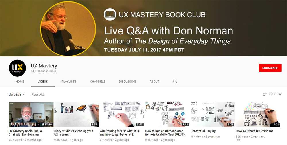 UXMastery YouTube 頻道