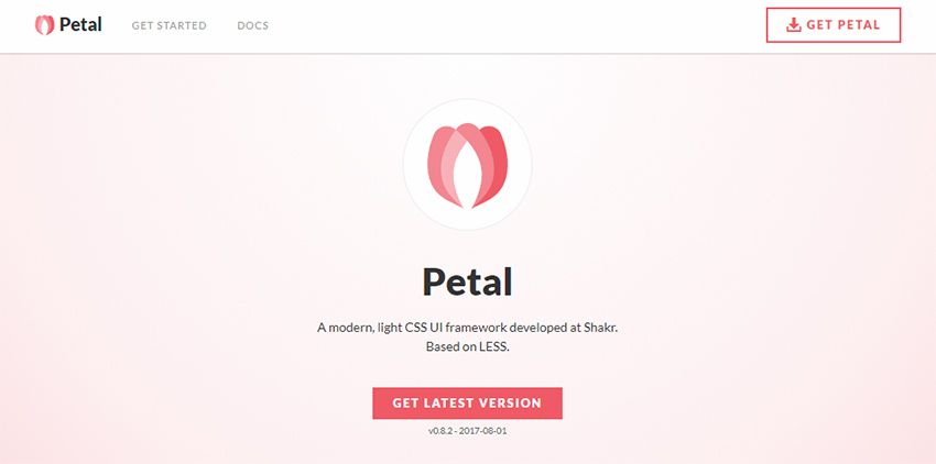 petal css çerçevesi