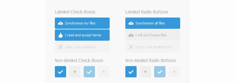 Labelauty - Um plugin jQuery agradável e leve que dá beleza a caixas de seleção e botões de opção