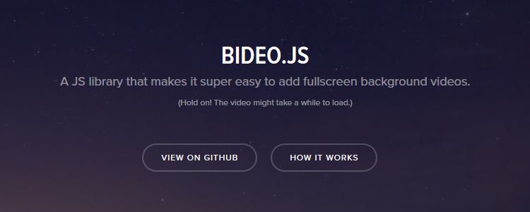 Bideo.js Kolay tam ekran HTML5 arka plan videosu Web