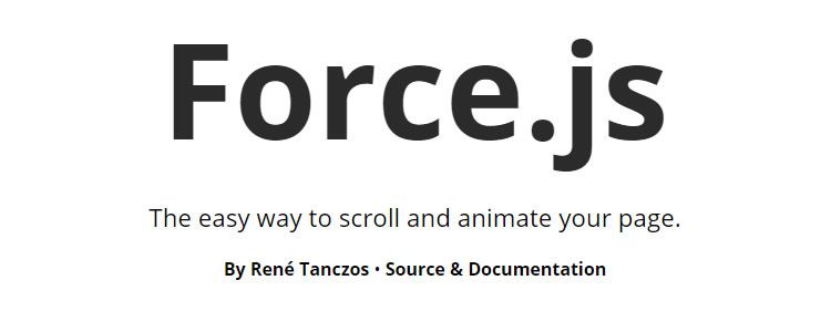 Lo scorrimento semplice di Force.js anima la tua pagina