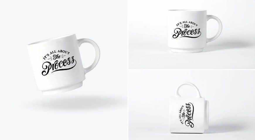 Template Mockup Photoshop PSD Mug Putih