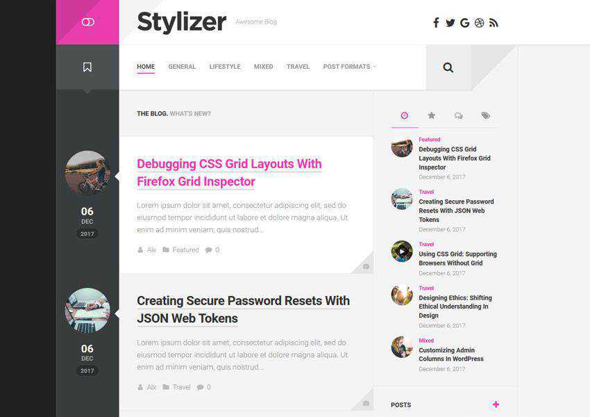 Stylizer ฟรีธีมเวิร์ดเพรส wp ตอบสนอง บล็อกส่วนตัว บล็อกเกอร์ บล็อก