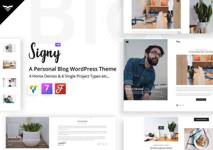 Signy tema wordpress blog personale blogger blogging