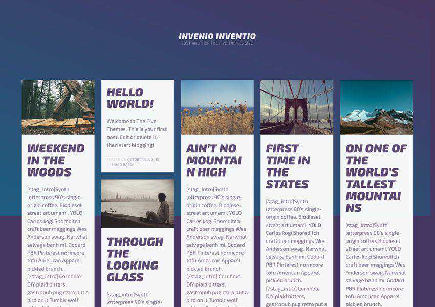 Invenio Tumblog-Style tema wordpress gratuito wp blog pessoal responsivo blogging blogging