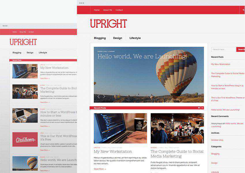 Upright free wordpress tema wp blog personale reattivo blog blogger blogging