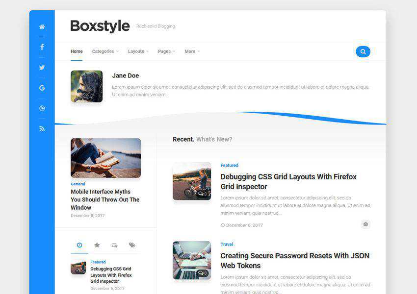 Boxstyle Osobisty darmowy motyw wordpress wp responsywny osobisty blog blogger blogowanie