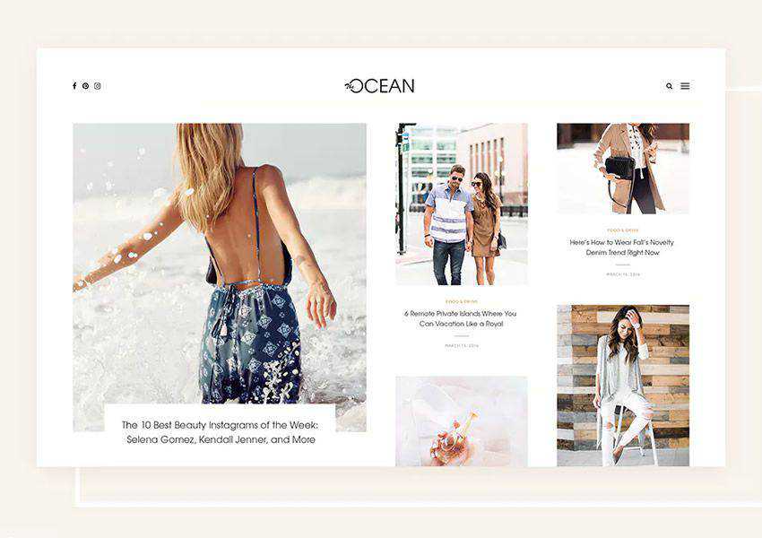 Ocean Exquisite tema wordpress blog personale blogger blogging