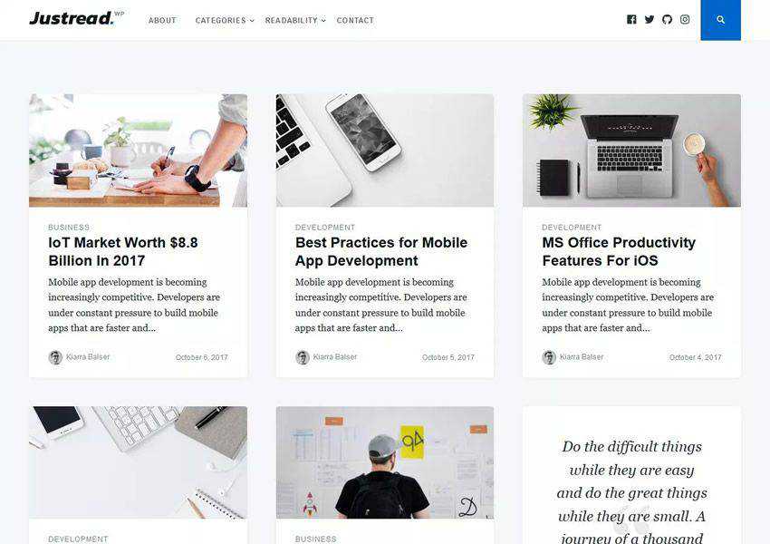 Justread Minimal free wordpress theme wp responsivo blog pessoal blogger blogging