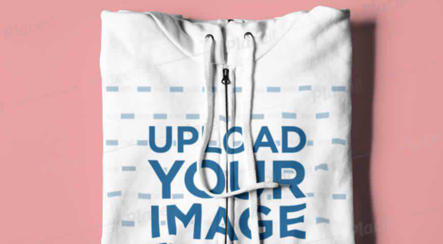 Template Mockup Photoshop PSD Full-Zip Hoodie yang Dilipat