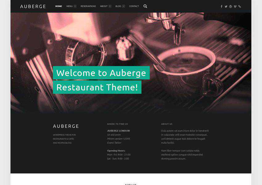 Auberge darmowy motyw wordpress wp responsywny biznes korporacyjny